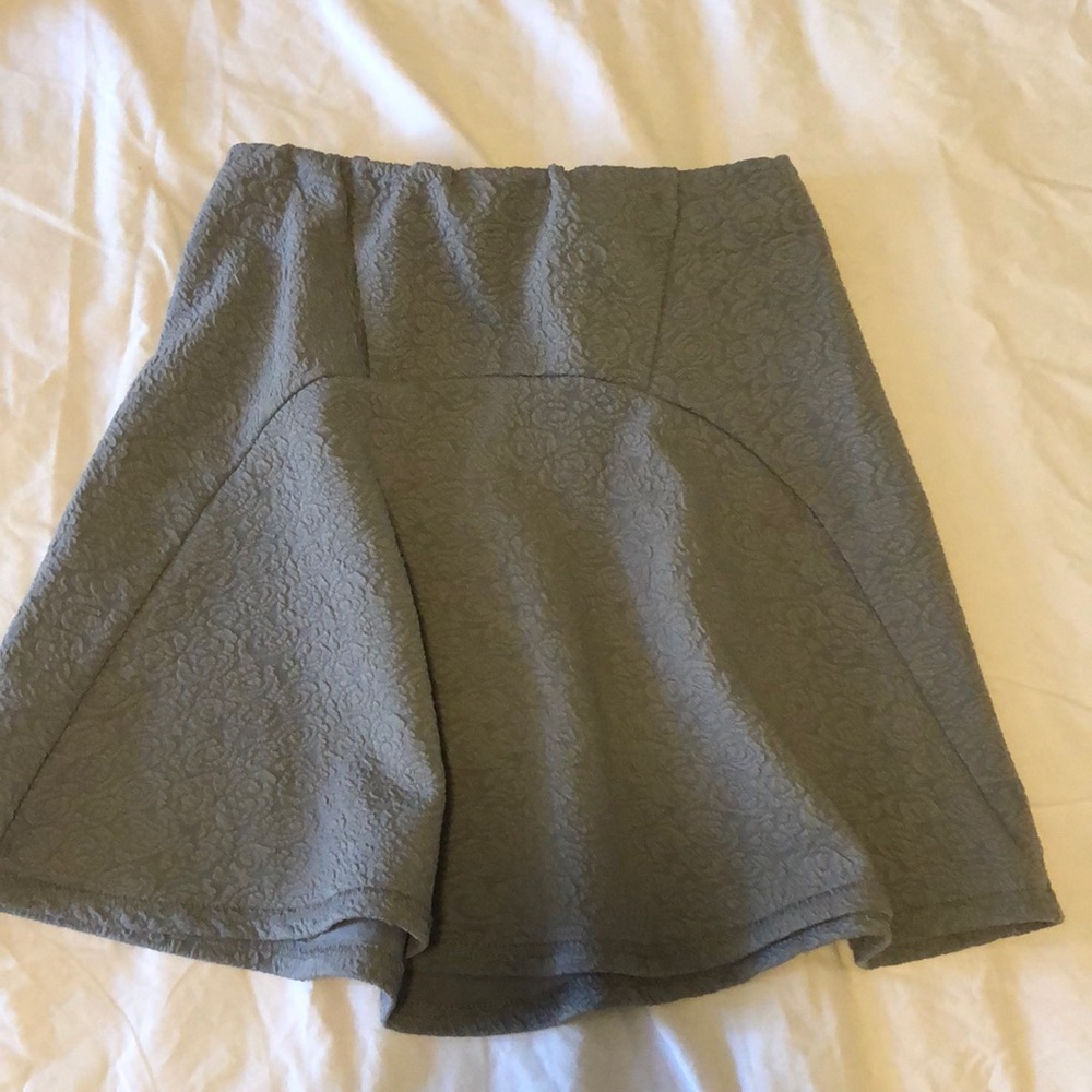 Textured gray skirt